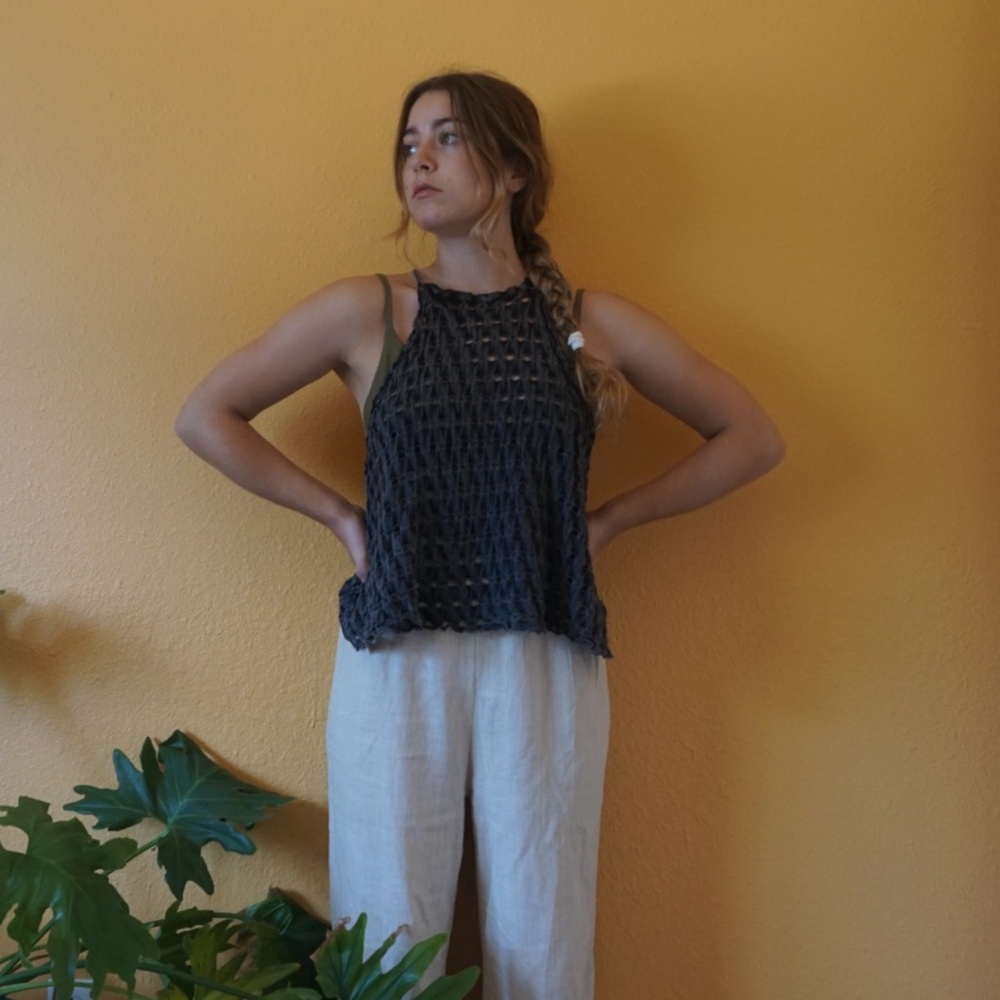 Black Free People Halter Tank Top